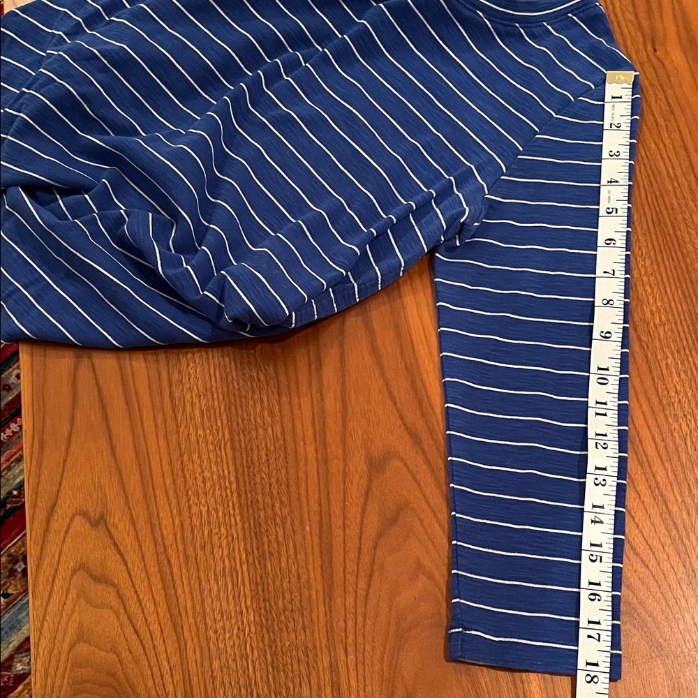 EUC Tommy Bahama Ashby Isles Blue with Metallic Stripe 3/4-Sleeve T-Shirt Sz S/P - Picture 10 of 10